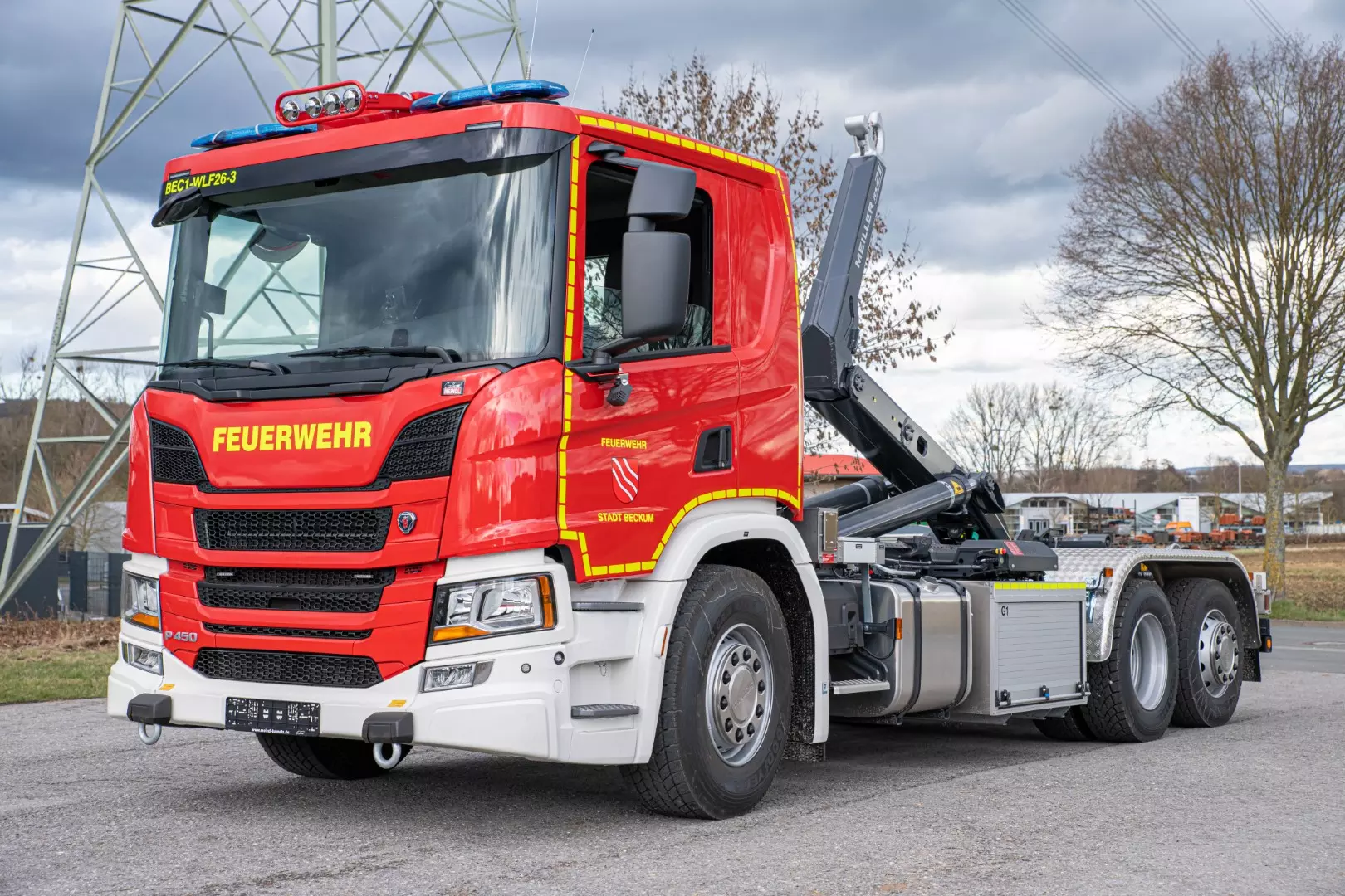 Wechsellader, WLF Feuerwehr Beckum, Fahrzeug DIN 14505 - WLF - 26/6900 - 1570