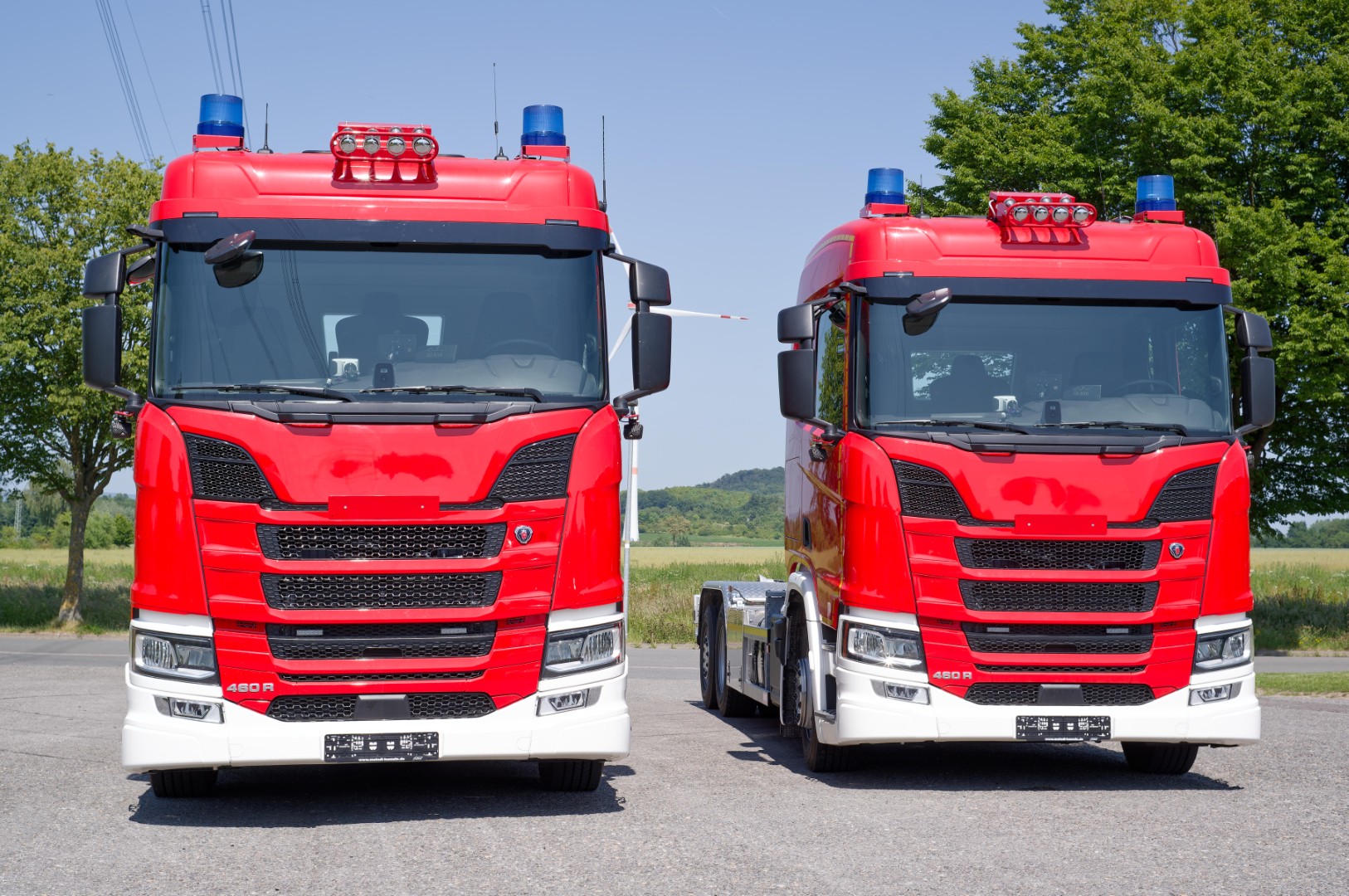 SCANIA Feuerwehrfahrzeug LKW Wechsllader WLF 26/6900, Feuerwehr Bielefeld Abrollkipper Meiller MEINDL Fahrzeugbau