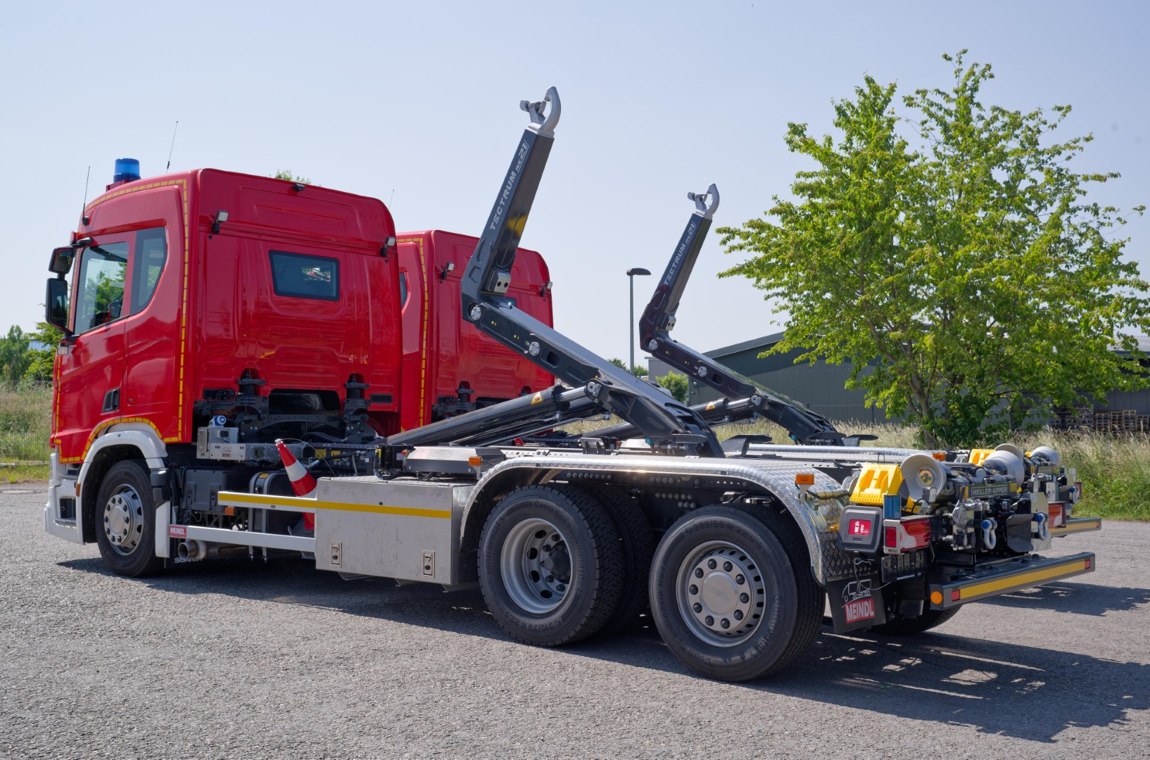 SCANIA Feuerwehrfahrzeug LKW Wechsllader WLF 26/6900, Feuerwehr Bielefeld Abrollkipper Meiller MEINDL Fahrzeugbau
