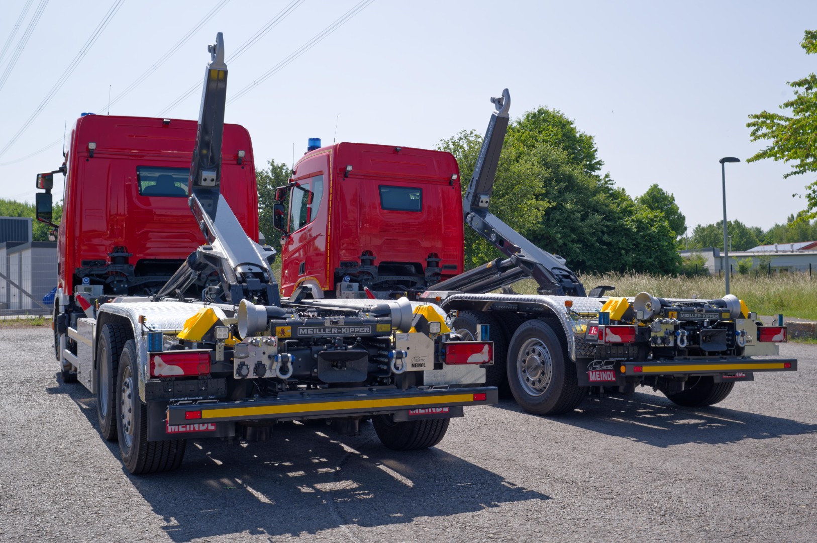 SCANIA Feuerwehrfahrzeug LKW Wechsllader WLF 26/6900, Feuerwehr Bielefeld Abrollkipper Meiller MEINDL Fahrzeugbau