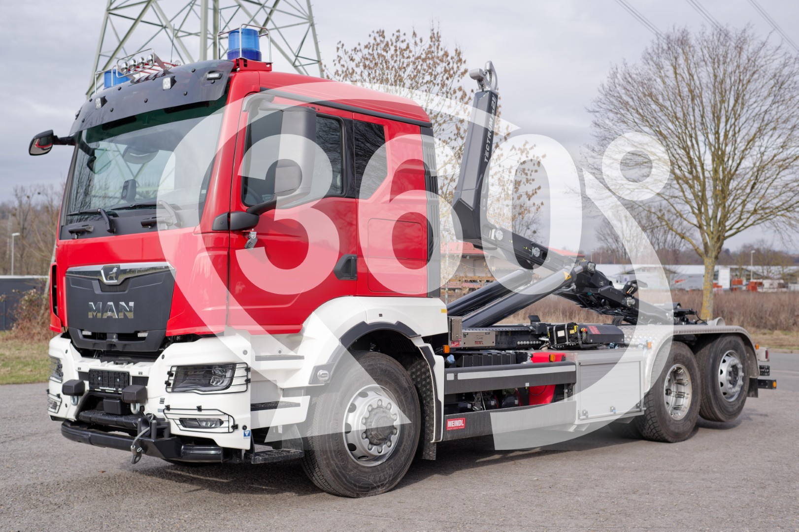 Feuerwehr Wesel MEINDL Fahrzeugbau Feuerwehrfahrzeug SCANIA LKW Wechsellader WLF, Abrollkipper Meiller Hänsch