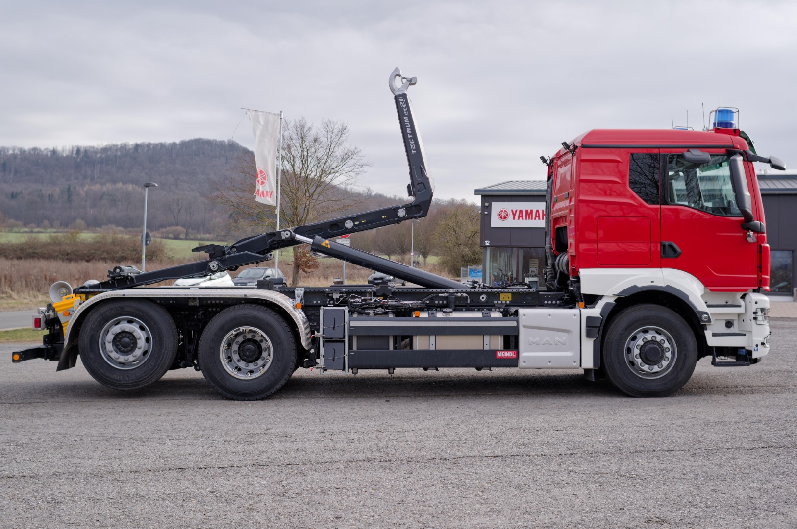 Feuerwehr Wesel MEINDL Fahrzeugbau Feuerwehrfahrzeug SCANIA LKW Wechsellader WLF, Abrollkipper Meiller Hänsch
