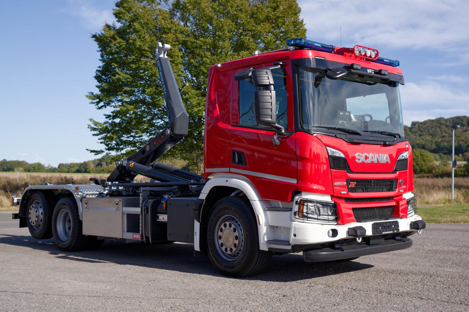 SCANIA Feuerwehrfahrzeug LKW Wechsllader WLF 26/6900, Feuerwehr Gütersloh Abrollkipper Meiller MEINDL Fahrzeugbau