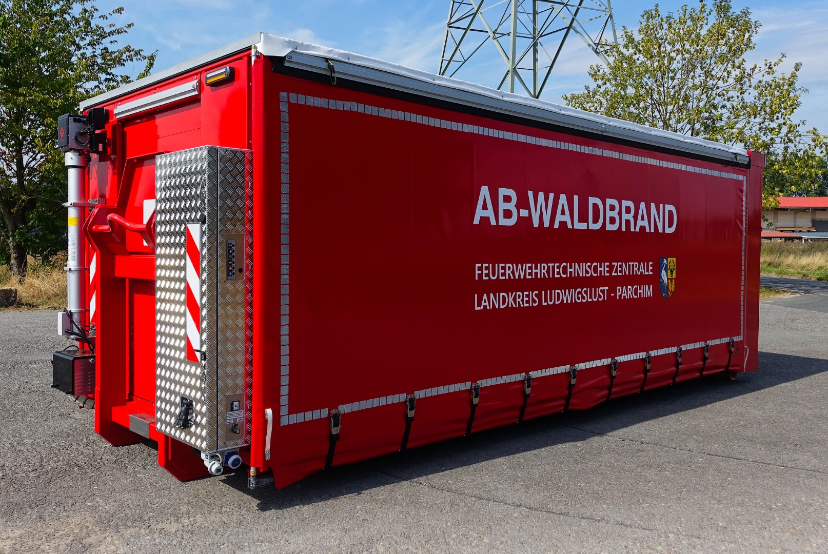Abrollbehälter für Wechelladerfahrzeug, Feuerwehr Ludwigslust Parchim, AB Waldbrand, AB Logistik