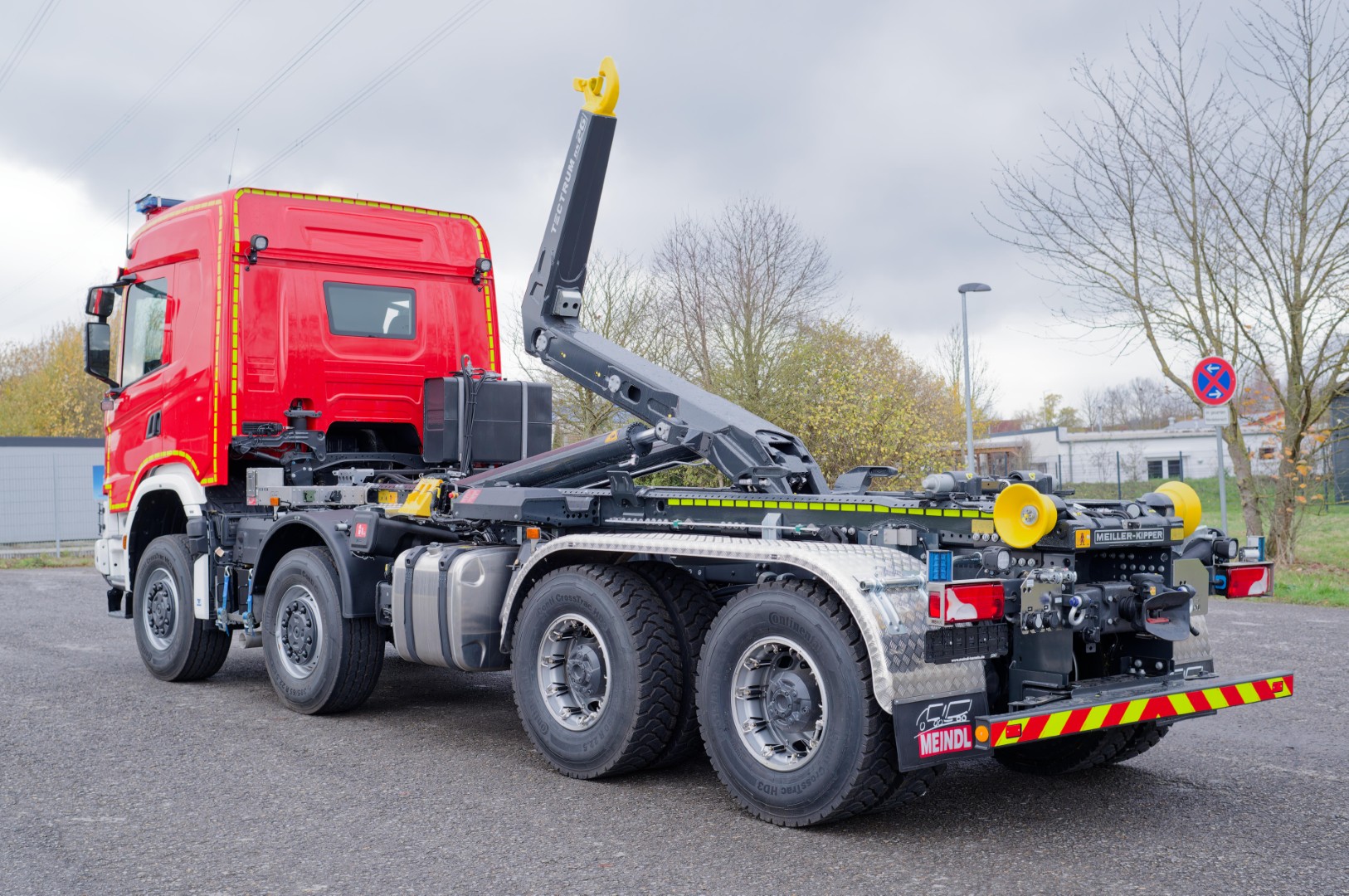 SCANIA Feuerwehrfahrzeug LKW Wechsellader WLF 32/6900, Feuerwehr Warendorf Abrollkipper Meiller MEINDL Fahrzeugbau Hänsch DBS850 Rotzler TR030 Fire Treibmatic