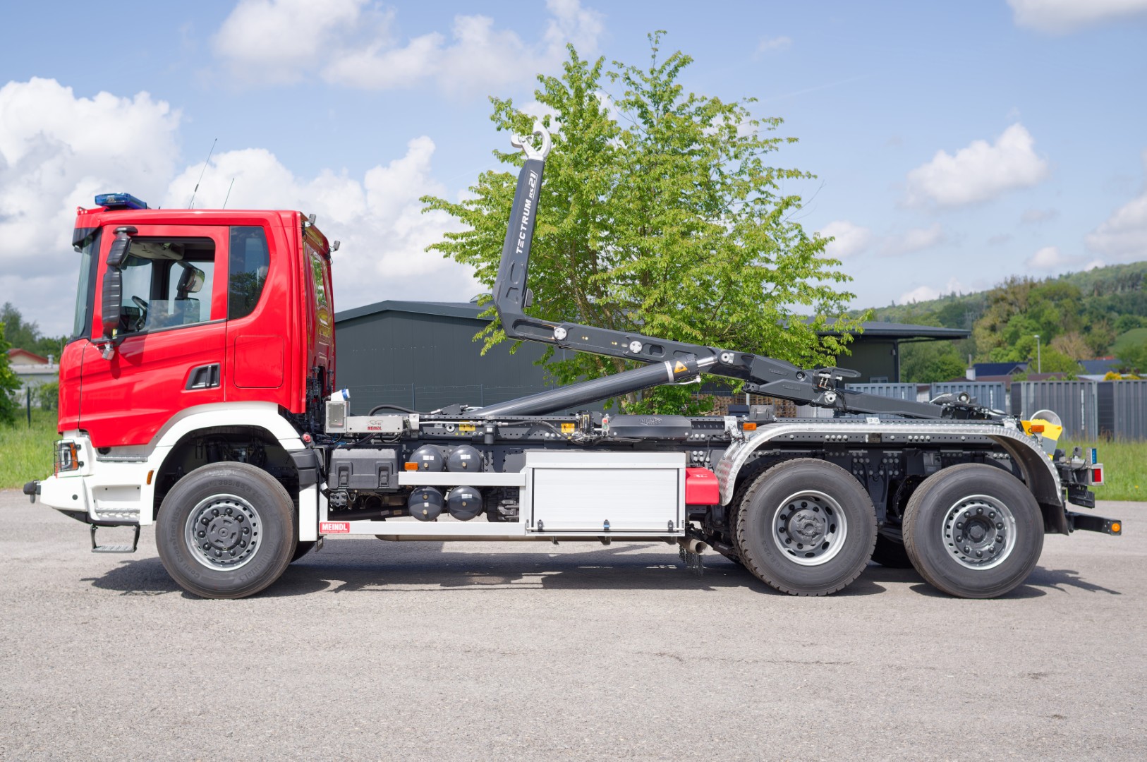 SCANIA Feuerwehrfahrzeug LKW Wechsellader WLF 26/6900, Feuerwehr Oelde Abrollkipper Meiller MEINDL Fahrzeugbau
