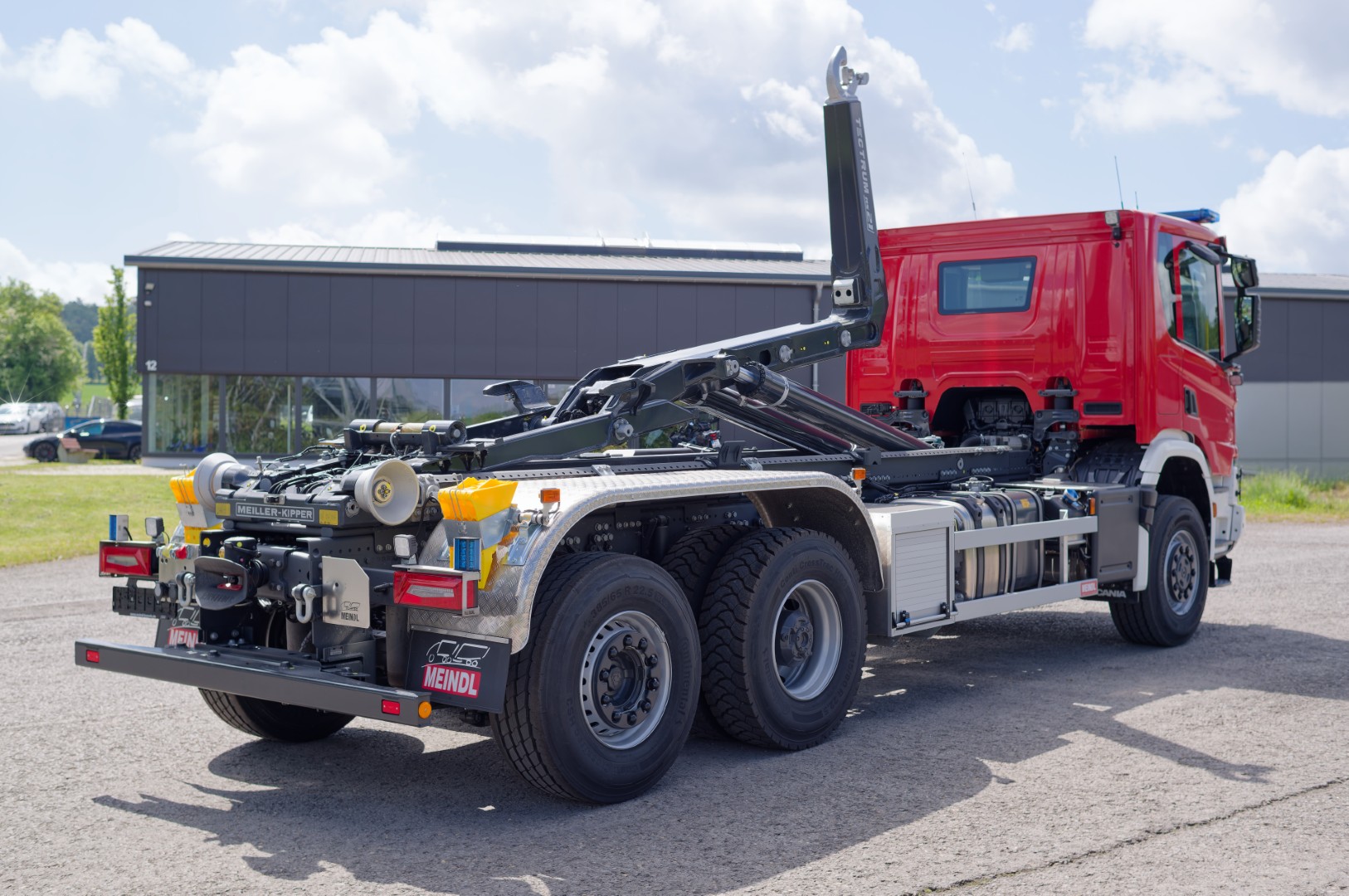 SCANIA Feuerwehrfahrzeug LKW Wechsellader WLF 26/6900, Feuerwehr Oelde Abrollkipper Meiller MEINDL Fahrzeugbau