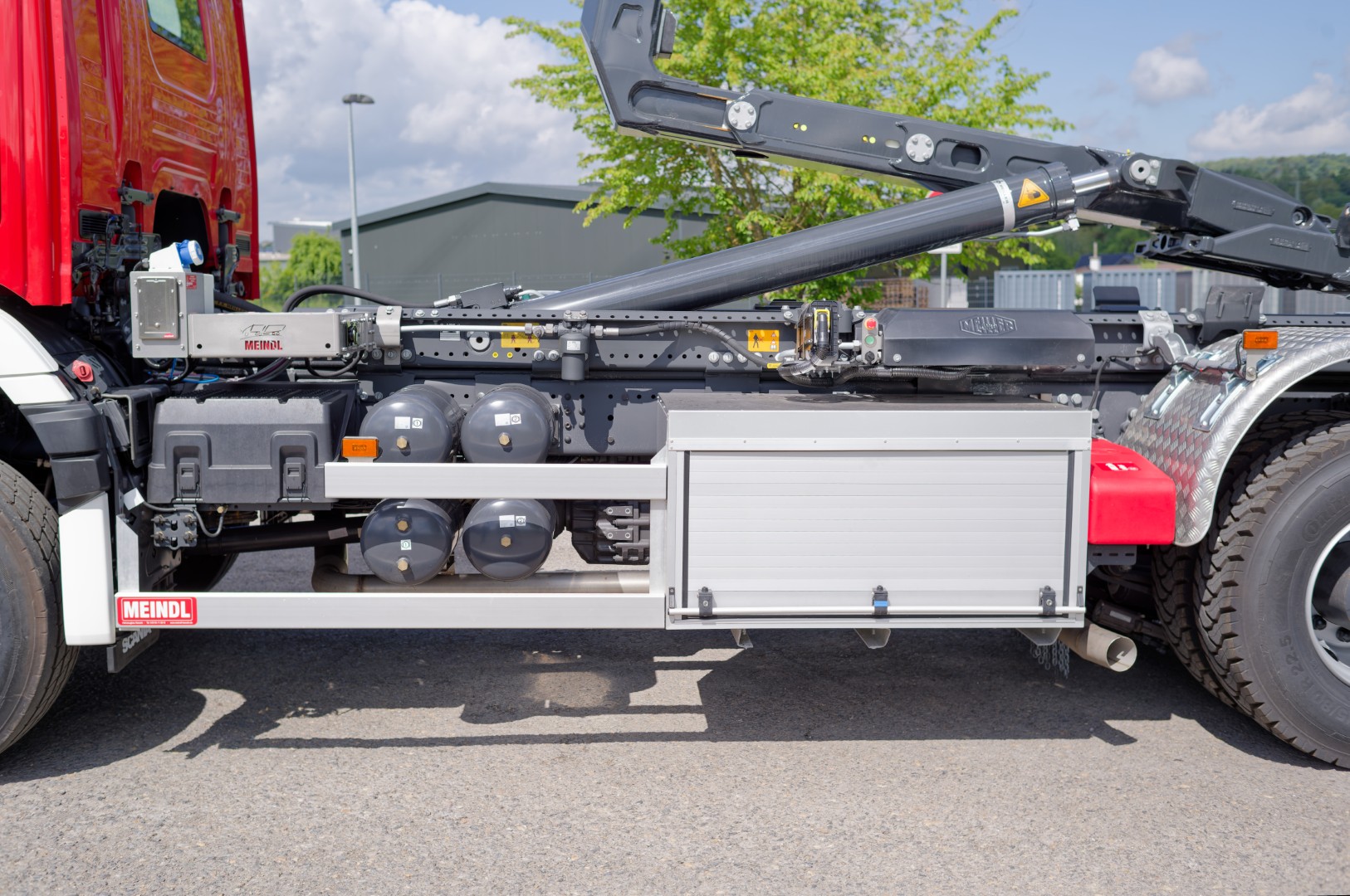 SCANIA Feuerwehrfahrzeug LKW Wechsellader WLF 26/6900, Feuerwehr Oelde Abrollkipper Meiller MEINDL Fahrzeugbau