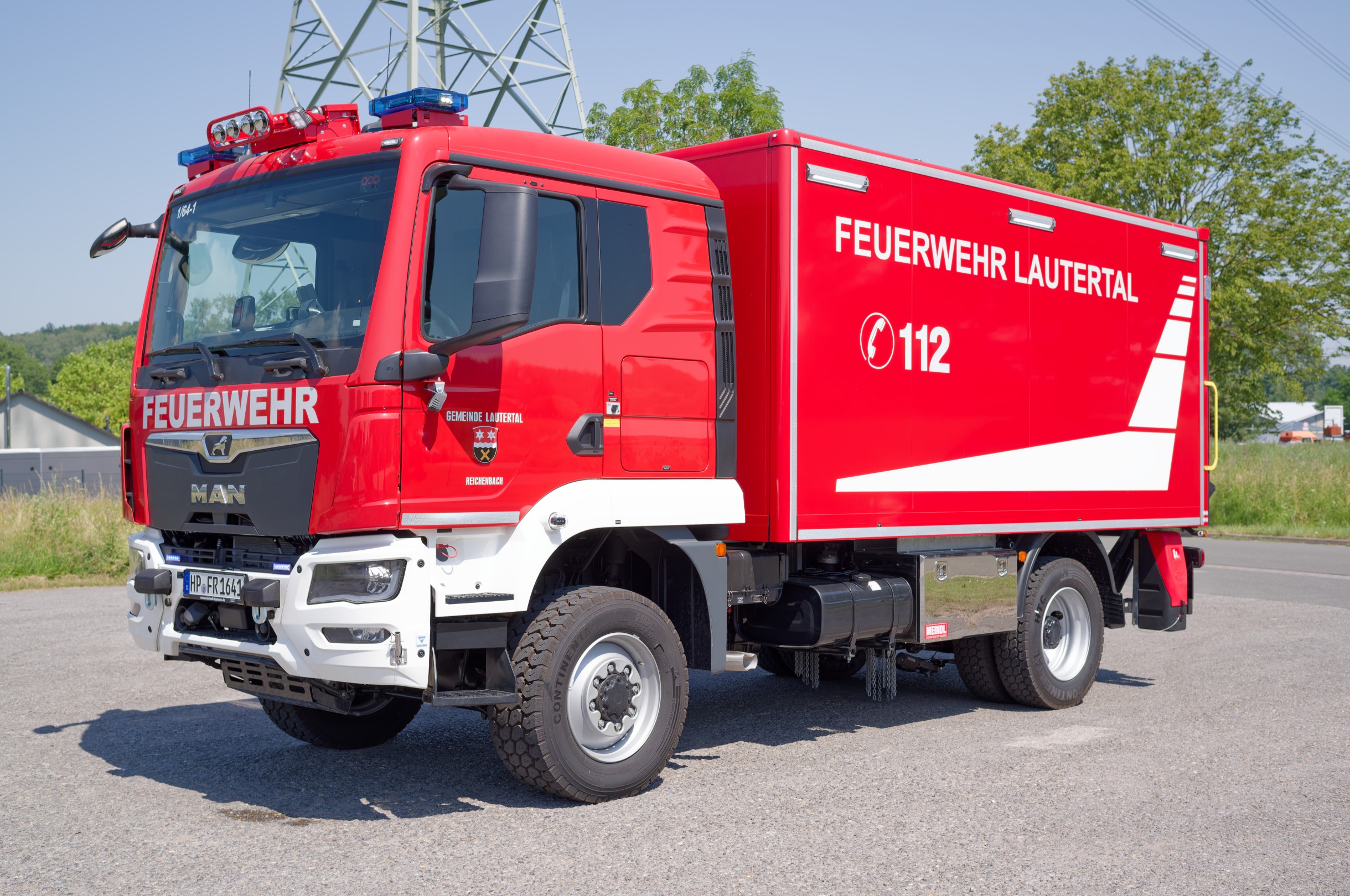 MEINDL GW-L1 Gerätewagen Feuerwehr Lautertal Reichenbach MAN Kofferaufbau Ladebordwand Palfinger Hänsch DBS850 Sputnik Flat