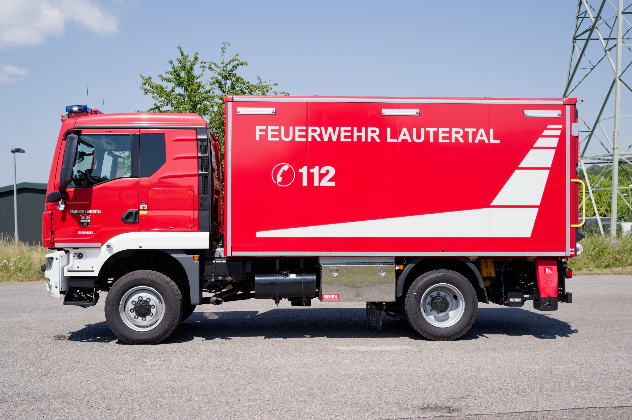 MEINDL GW-L1 Gerätewagen Feuerwehr Lautertal Reichenbach MAN Kofferaufbau Ladebordwand Palfinger Hänsch DBS850 Sputnik Flat