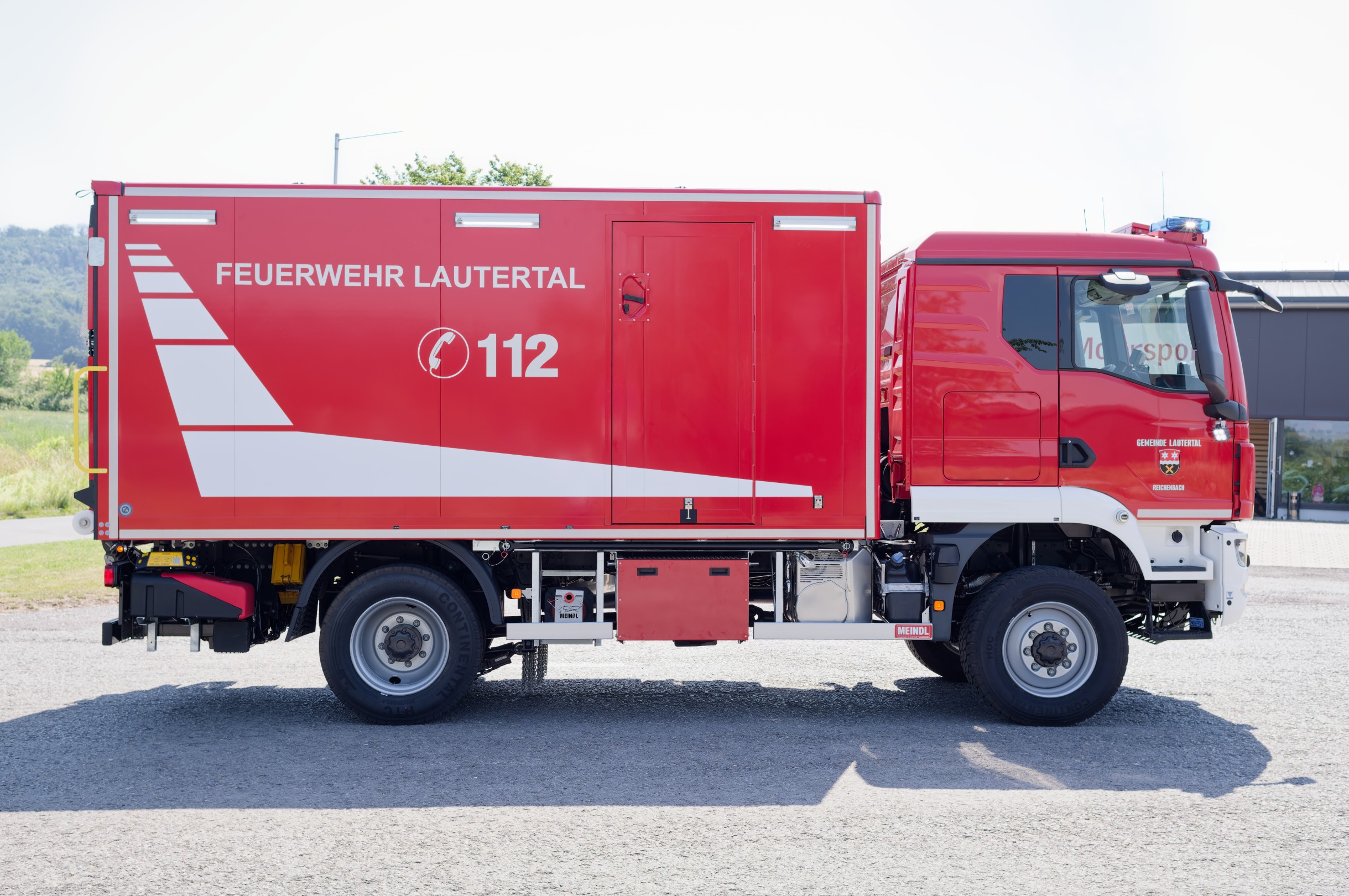 MEINDL GW-L1 Gerätewagen Feuerwehr Lautertal Reichenbach MAN Kofferaufbau Ladebordwand Palfinger Hänsch DBS850 Sputnik Flat