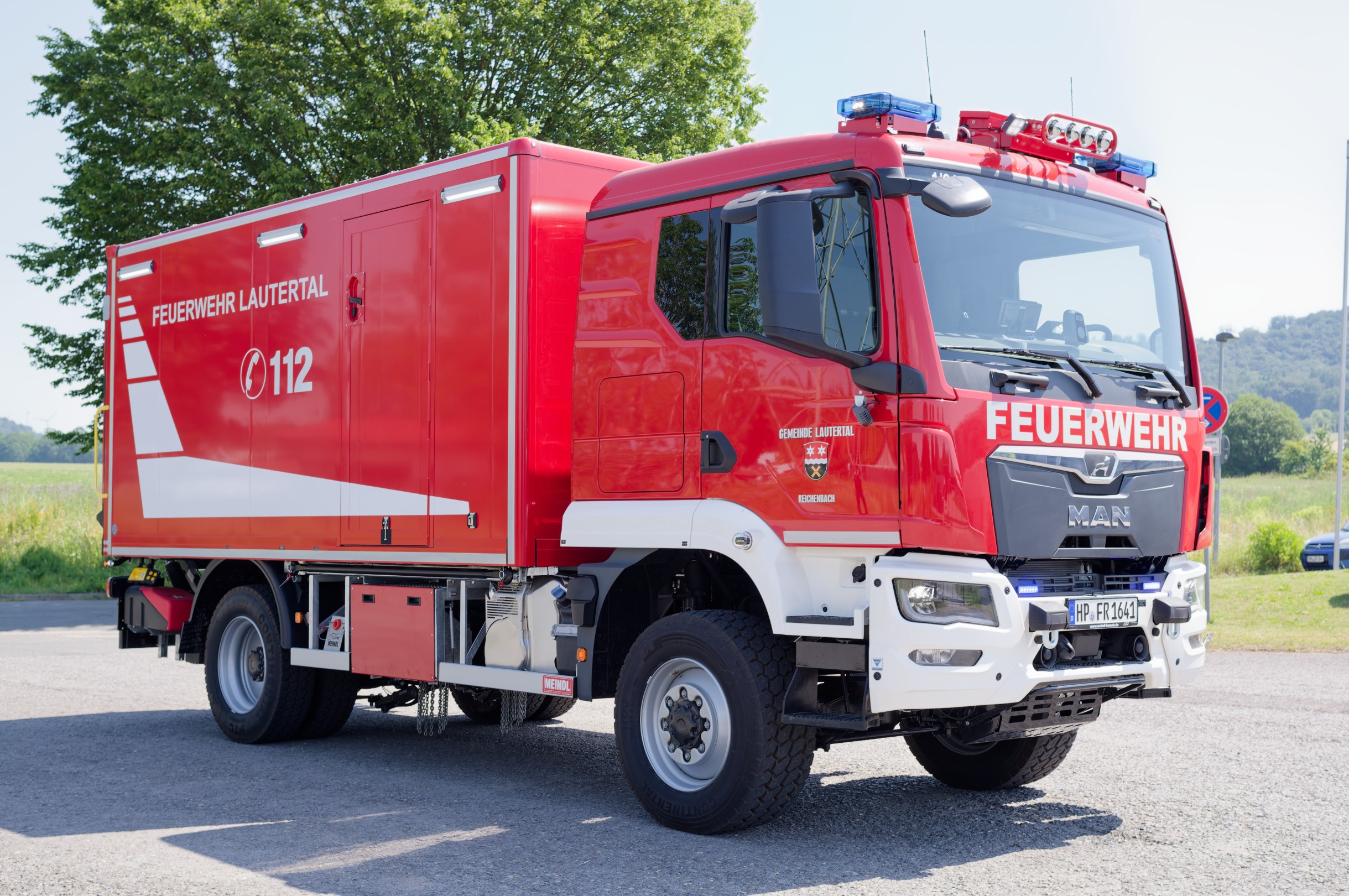 MEINDL GW-L1 Gerätewagen Feuerwehr Lautertal Reichenbach MAN Kofferaufbau Ladebordwand Palfinger Hänsch DBS850 Sputnik Flat