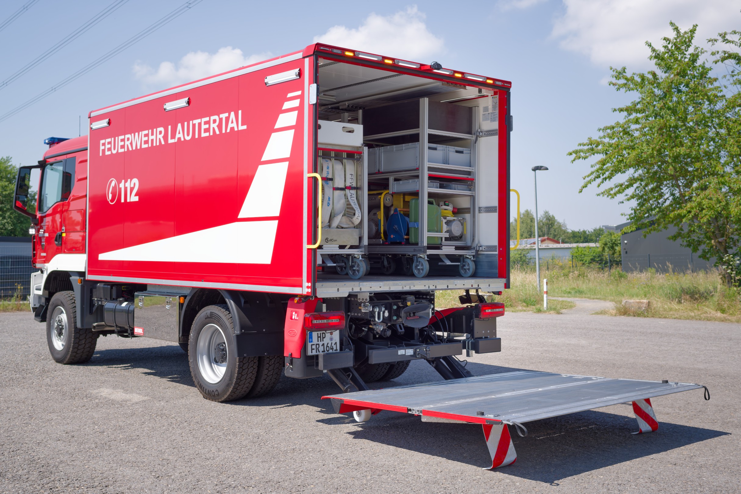 MEINDL GW-L1 Gerätewagen Feuerwehr Lautertal Reichenbach MAN Kofferaufbau Ladebordwand Palfinger Hänsch DBS850 Sputnik Flat