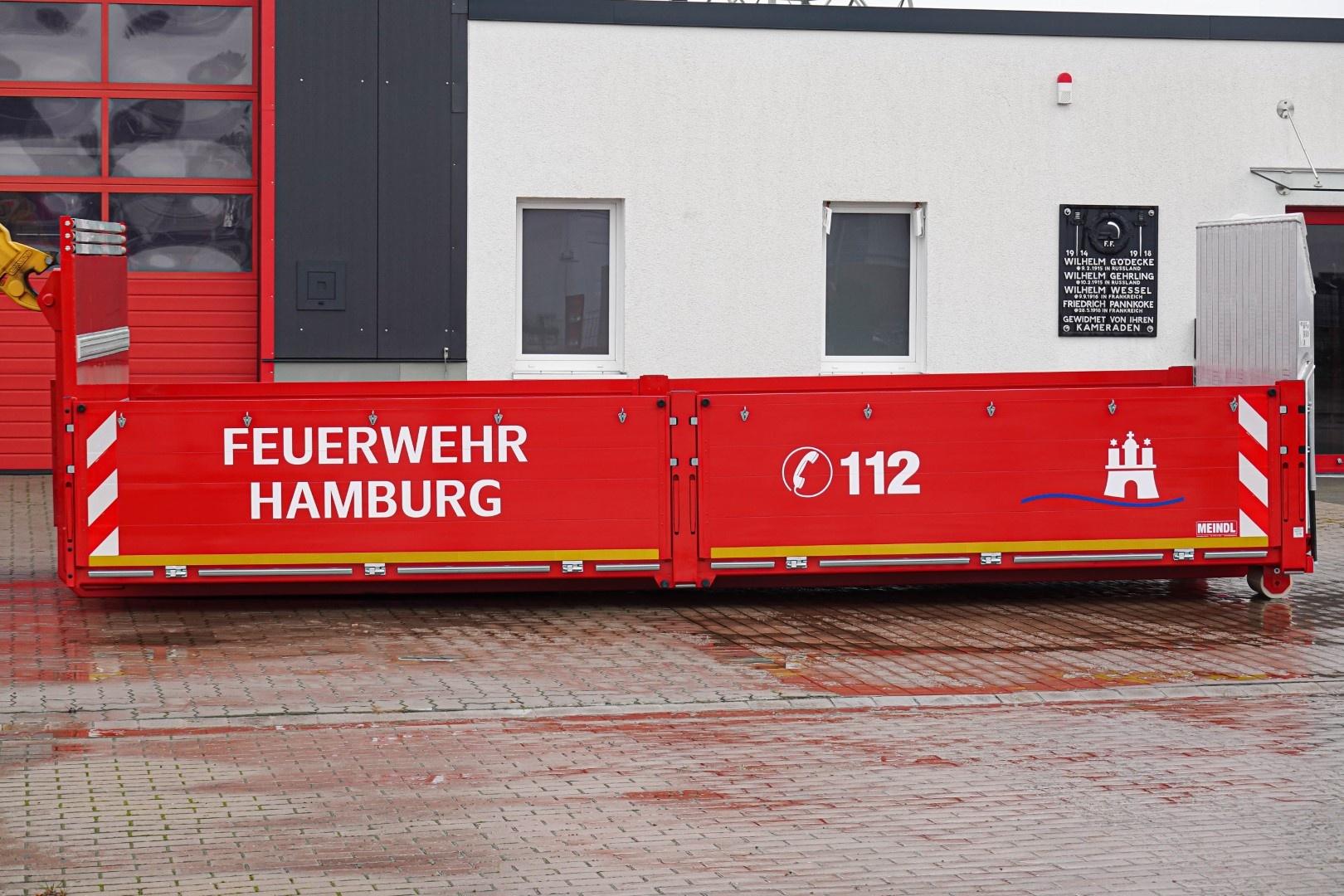 Abrollbehälter AB Pritsche Feuerwehr Hamburg DIN 14505-AB-6400-1570