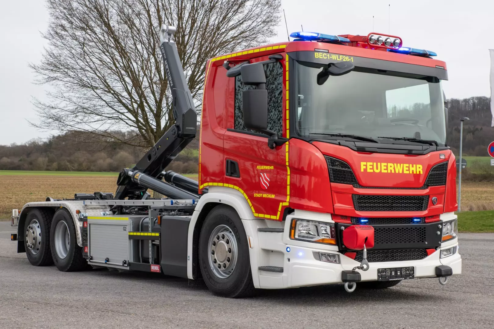 Feuerwehr Beckum Rotzler Treibmatic  Seilwinde Wechsellader, Fahrzeug DIN 14505 - WLF - 26/6900 - 1570